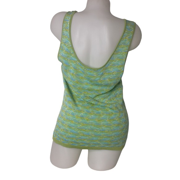 Sigrid Olsen Green Blue Knit Tank Top Size Large - Picture 2 of 8